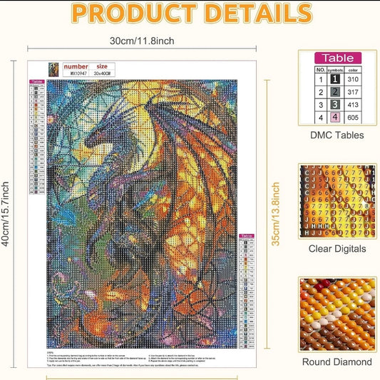 Dragon Diamond Painting Kits, 5D Painting Kits for Adults