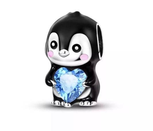 Cute Penguin S925 Sterling Silver Bead Charm