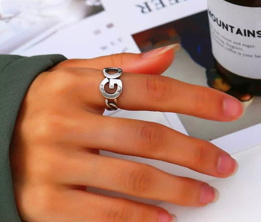 Vintage GO Adjustable Thumb Ring 925 Silver