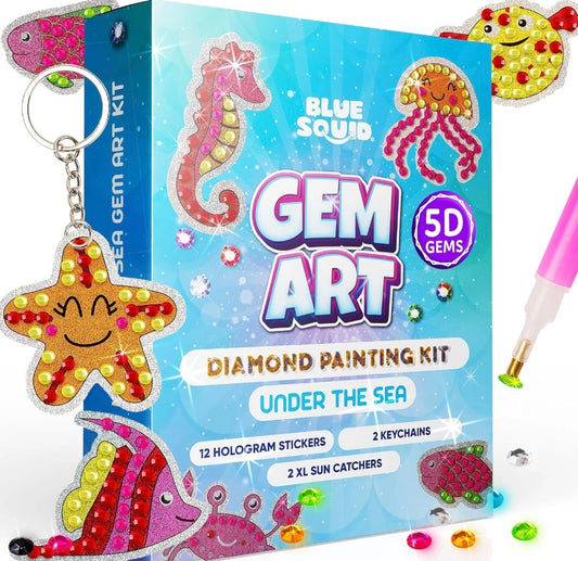 Blue Squid Diamond Art Kits for Kids – Fun & Easy DIY 5D