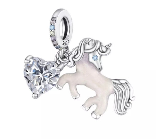 Silver Unicorn Sterling Silver S925 Bracelet Charm