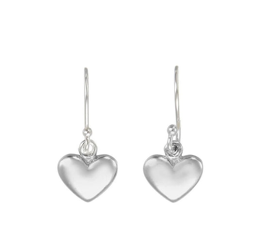 925 Sterling Silver Heart Hook Dangly Drop Earrings RRP£23 BOXED