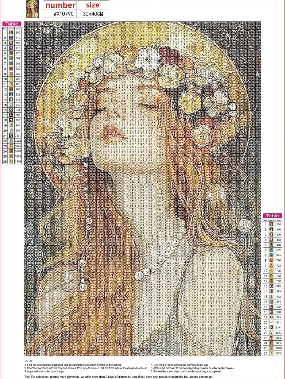 MXJSUA Beautiful Woman Diamond Art Painting Kit for Adults, Full Drill