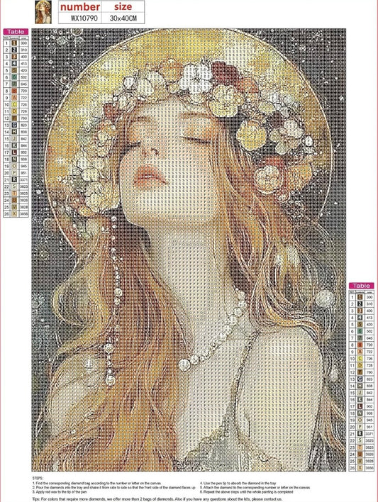 MXJSUA Beautiful Woman Diamond Art Painting Kit for Adults, Full Drill