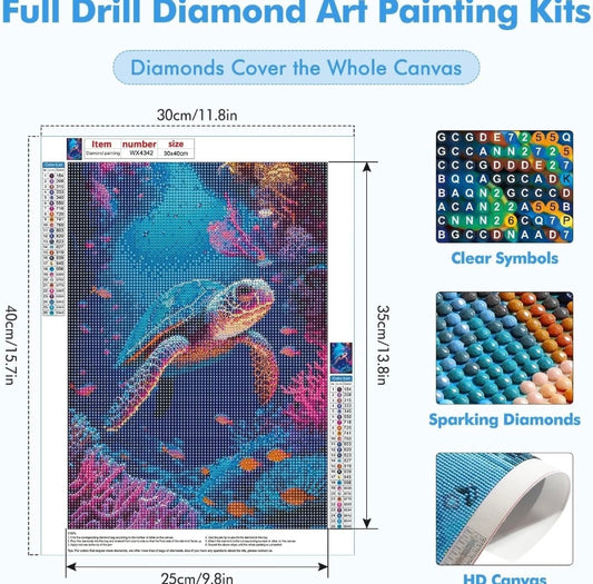 5D Diamond Art Painting Kits for Adults, Sea Turtle