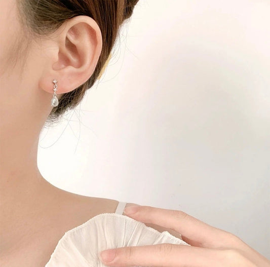 925 Sterling Silver Sky Blue Crystal Drop Earrings