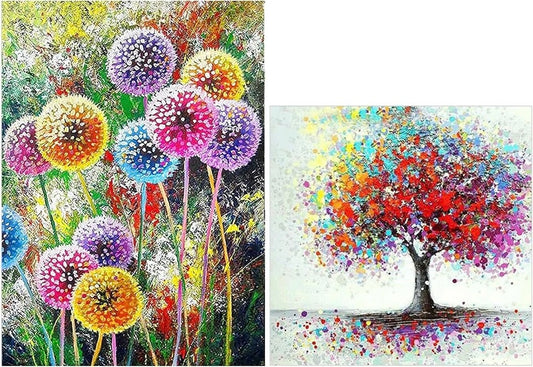 VEGCOO 2 Pack 5D Diamond Painting Kit, DIY Diamond Painting Full Kits Art Full