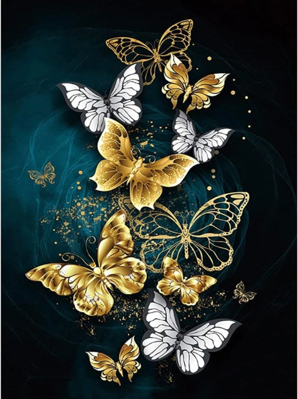Lidiper 5D Diamond Painting Kits Full Drill gold butterflies