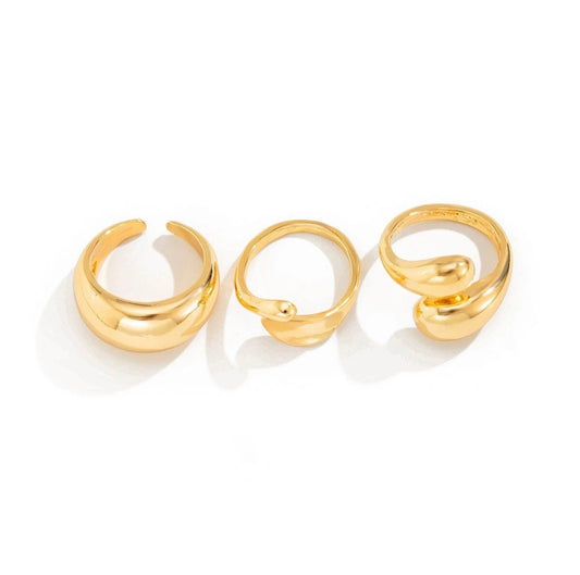 Ring Three Set Boho Knuckle Rings Midi Gold Thumb Stack
