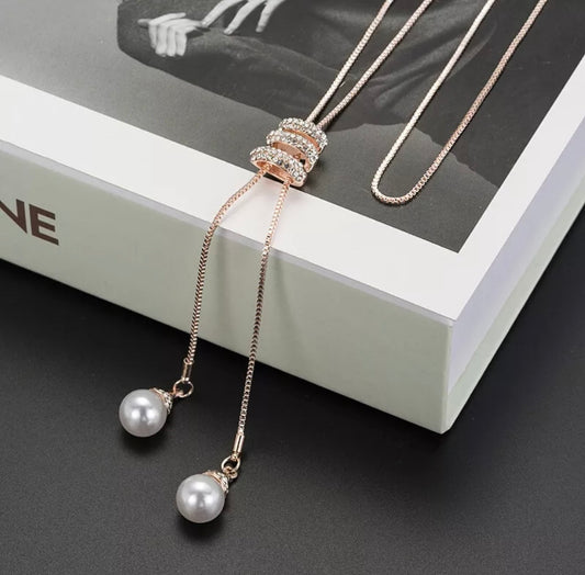 Sliver Twirl Long Sweater Chain Necklaces Charm Bar Pendants