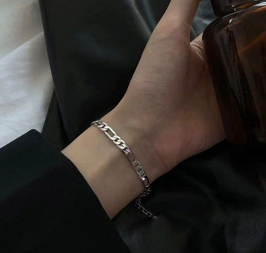 925 Stirling silver chain bracelet for women