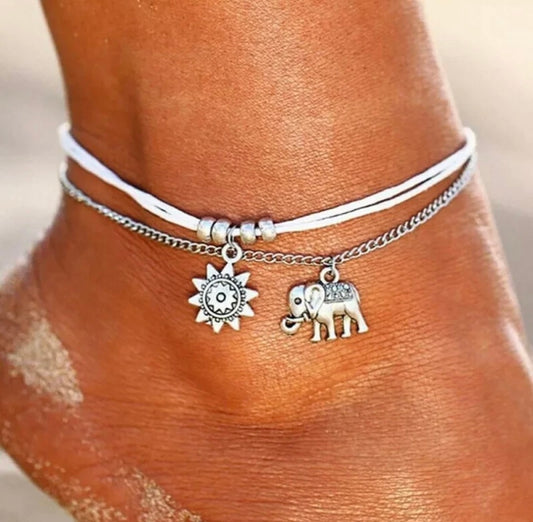 Silver Anklet Beach Foot Bracelet Charms Summer Star Holiday
