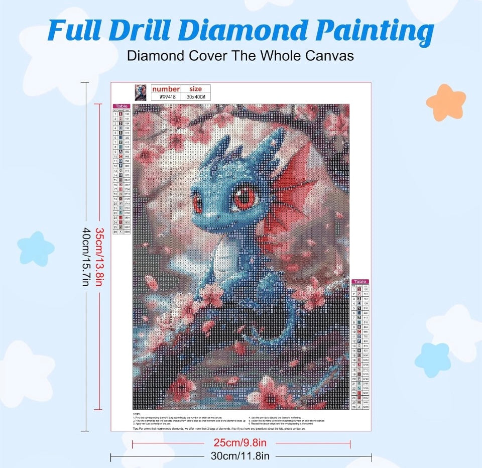 DOMROM Diamond Art Painting Kits for Adults 5D Dragon