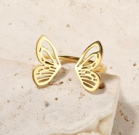 Gold Butterfly One Size Gold Ring