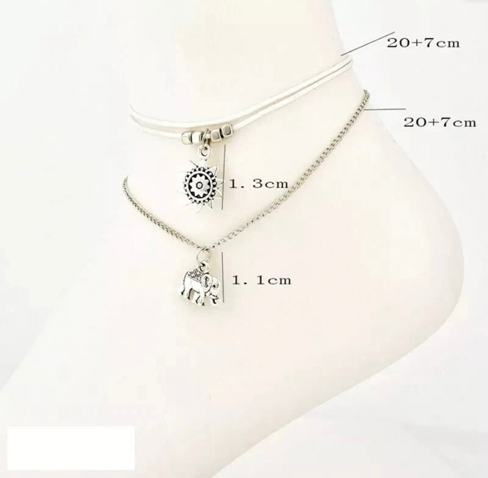 Silver Anklet Beach Foot Bracelet Charms Summer Star Holiday