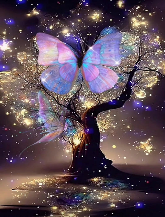 cdsnxore Diamond Art Kits for Adults, Glitter Tree 5D Painting purple