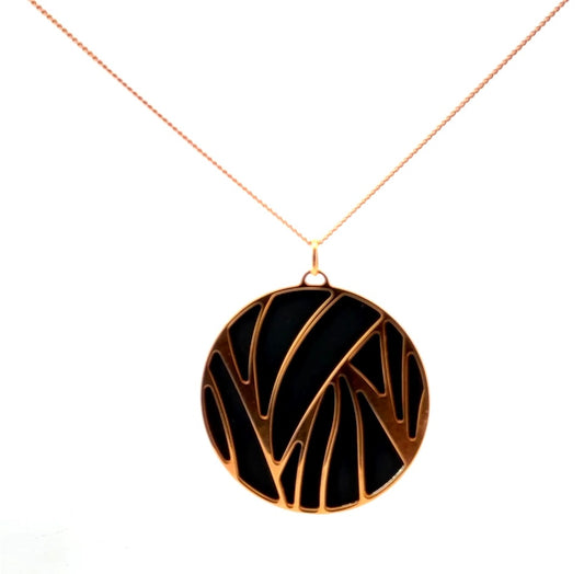 Les Georgettes Rose Gold Round Disc Necklace RRP £85 BOXED