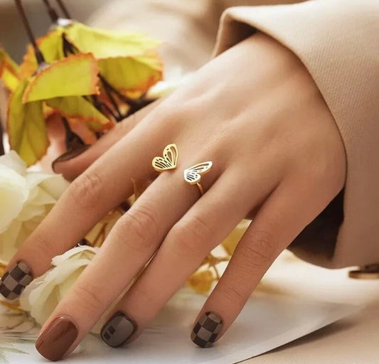 Gold Butterfly One Size Gold Ring