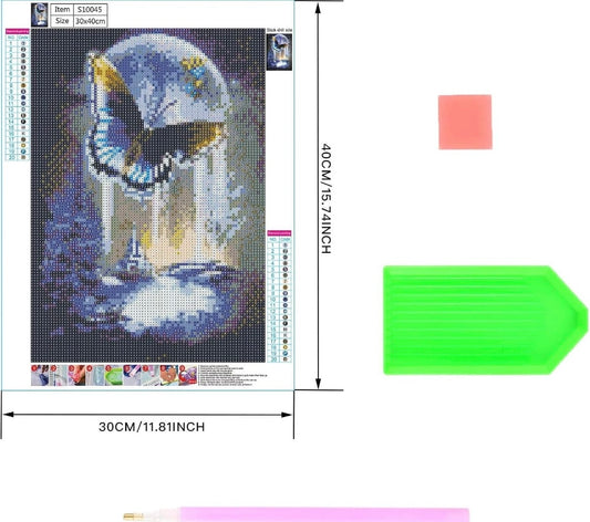 DIY 5D Diamond Art Painting Kits Full Drill, butterfly moon