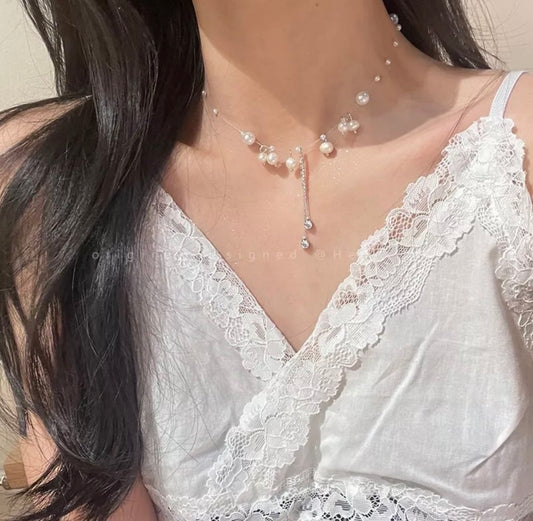 Pearls Elegant Pendant Necklace Pendant Silver