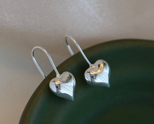 Heart Earrings Silver Plated