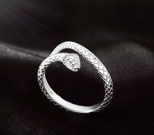 Silver Snake Open Adjustable Ring Women Girl Jewellery Love Gift UK