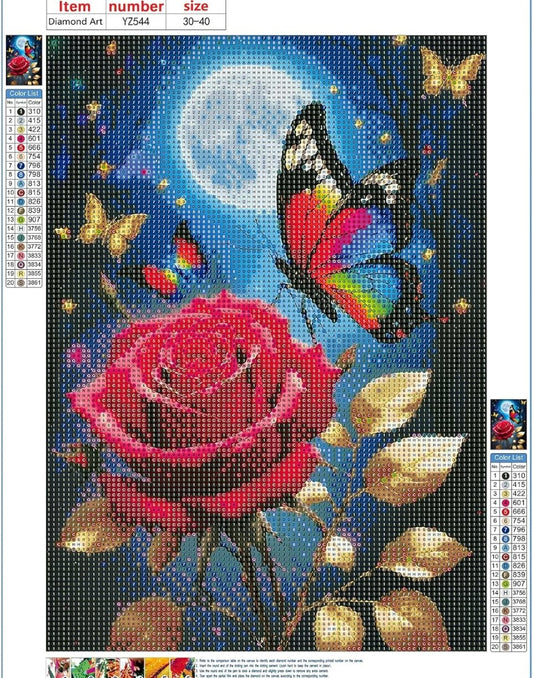 DPHERO DIY Roses Diamond Painting Kits for Adults,5D Butterfly