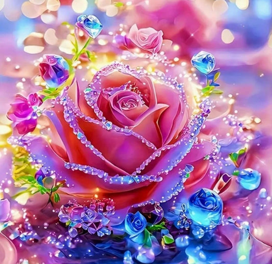 Crystal Rose Diamond Painting Kit: 5D DIY Crystal (20cm x 20cm)