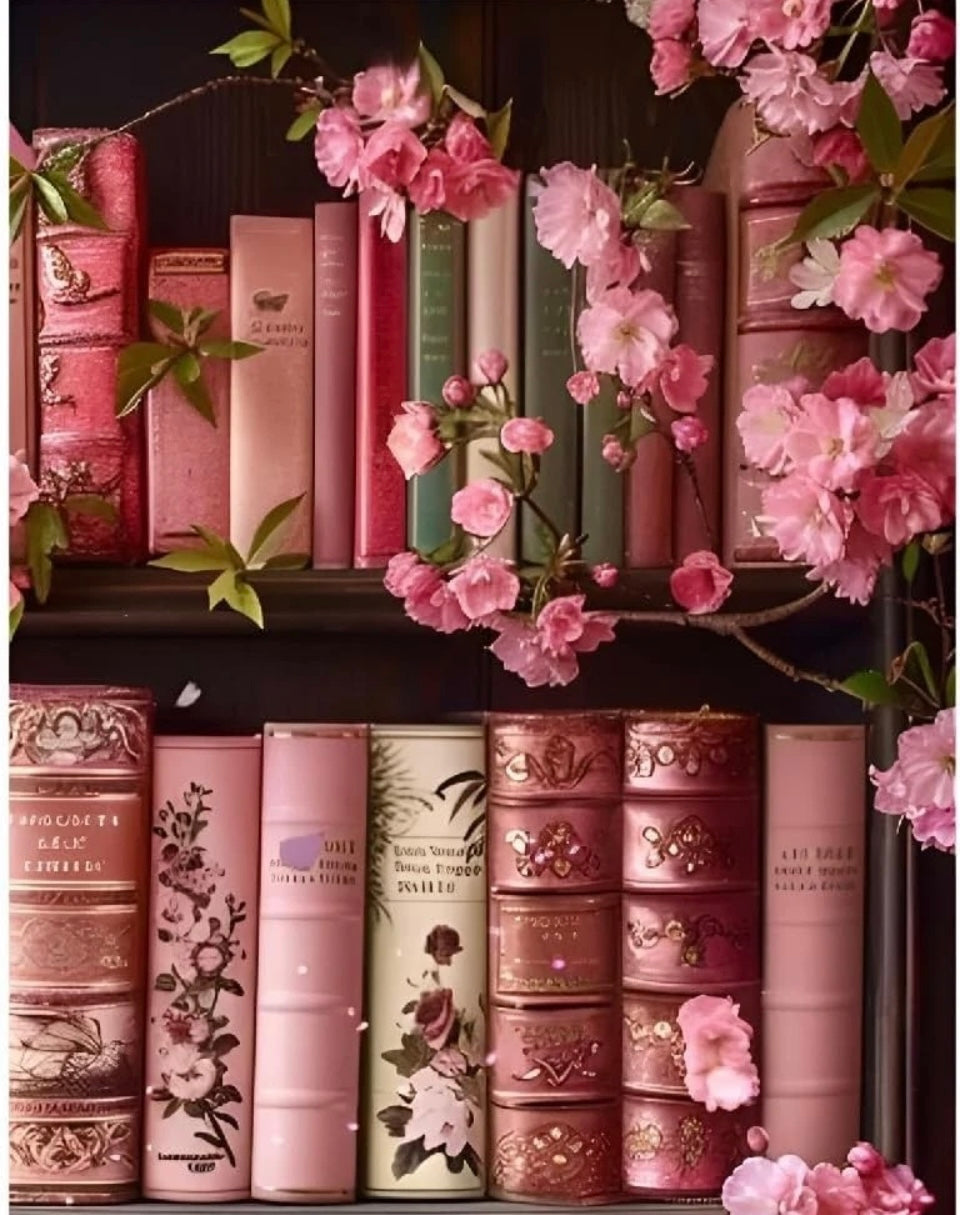 Bookshelf Flowers Diamond Art Kits