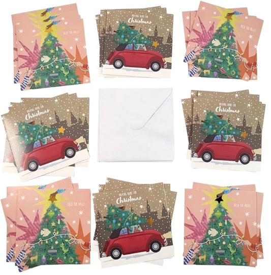 30 Christmas Cards Bumper Pack  Mixed Cute Traditional Festive Tree & Card