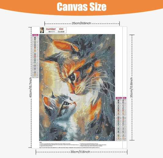 Diamond Painting Kits for Adults,Cats 5D DIY Kit Full Drill