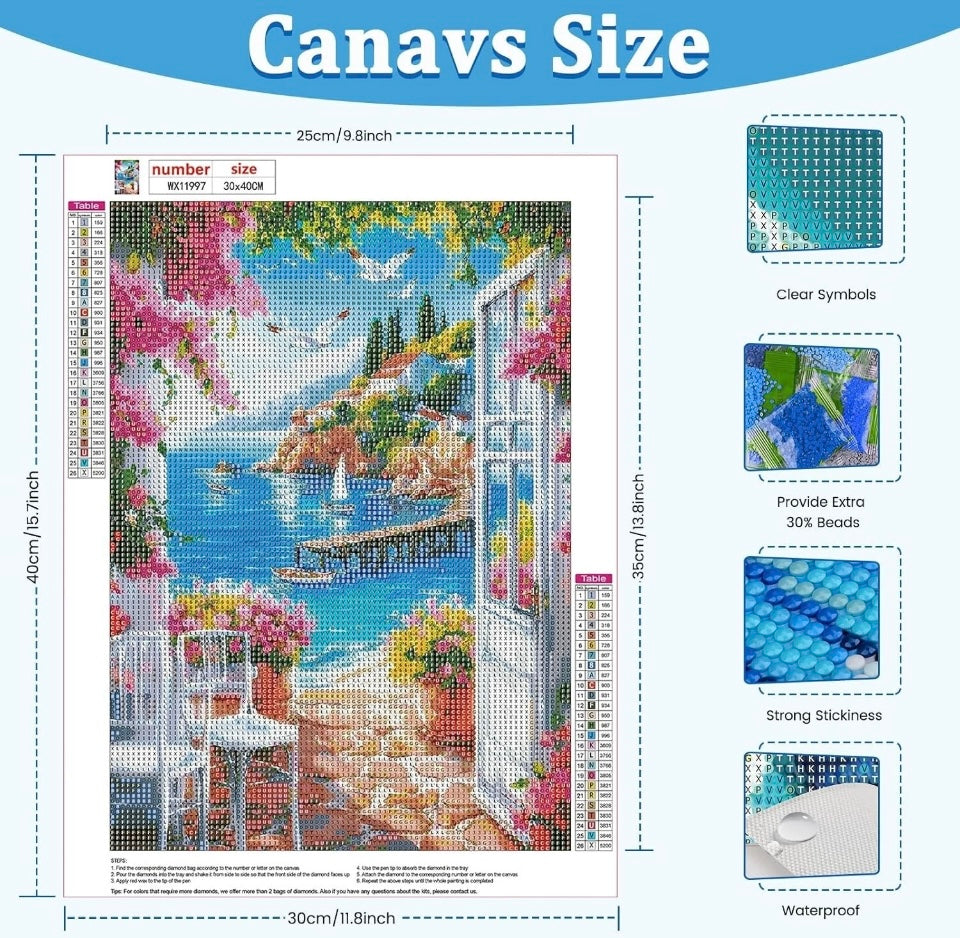 Landscape Diamond Painting Kits Adults,5D DIY 30x40 cm