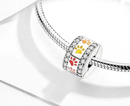 Multicolour Dog Claw Clip Charm For Bracelets S925 Sterling Silver