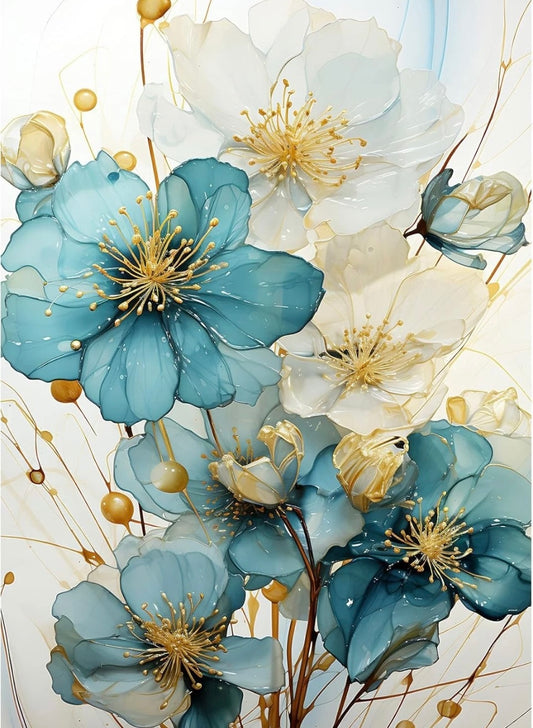 MXJSUA Beautiful Flower Diamond Painting Kits for Adults, 5D Art