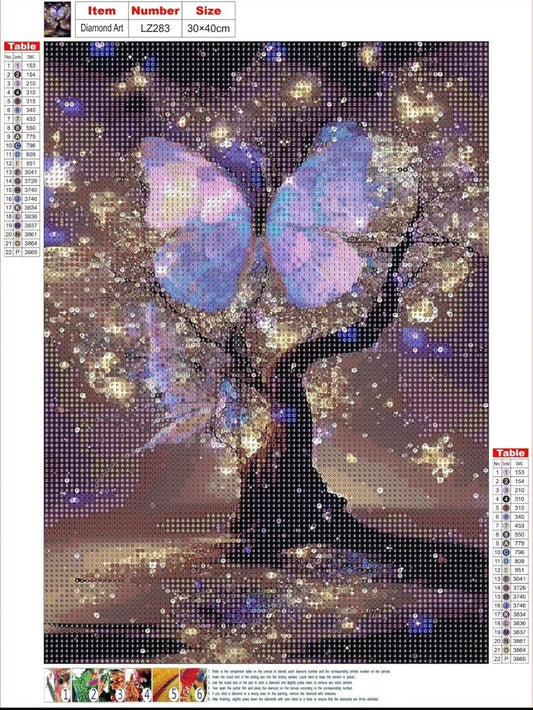 cdsnxore Diamond Art Kits for Adults, Glitter Tree 5D Painting purple