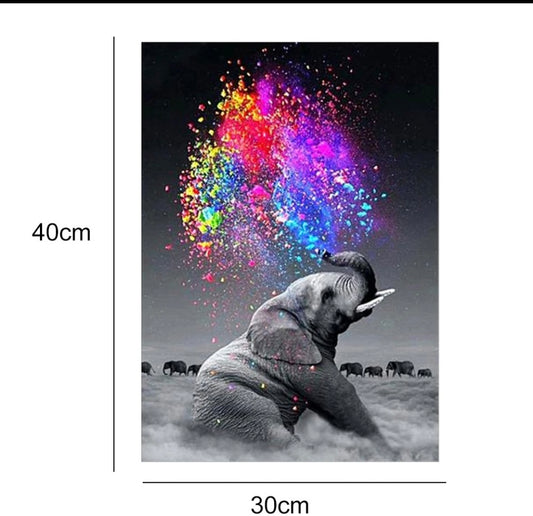 Full Drill 5D Diamond Painting Kit Resin Elephant 30cm x 30cm