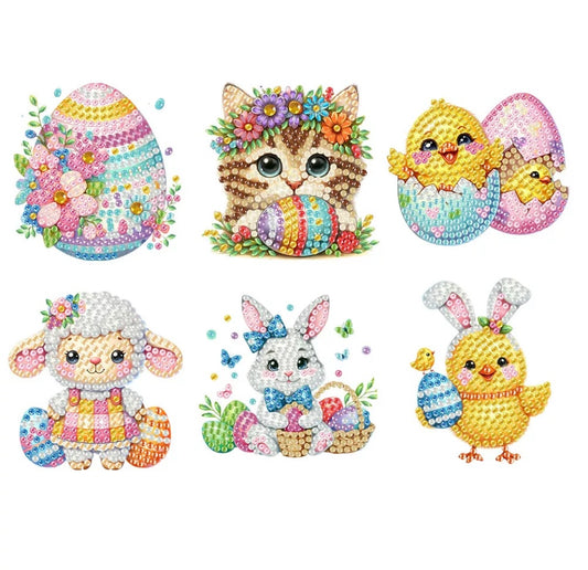 Easter Acrylic DIY Diamond Painting Magnets Kit for Refrigerator Animal