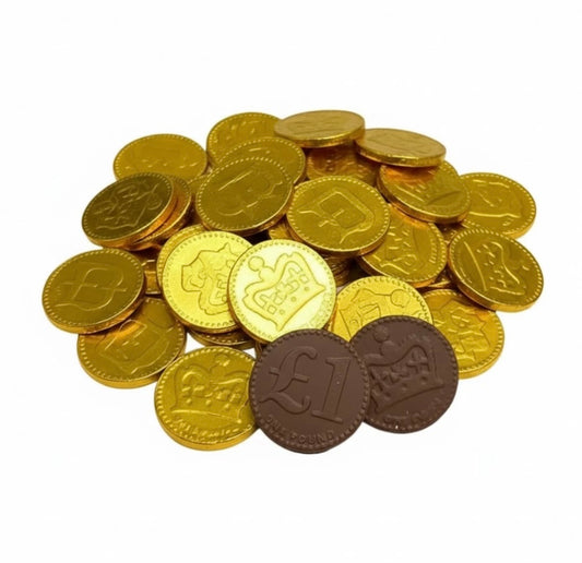 Candycrave Chocolate Flavour Coins - 500g Tub - Wrapped in Shiny Foil