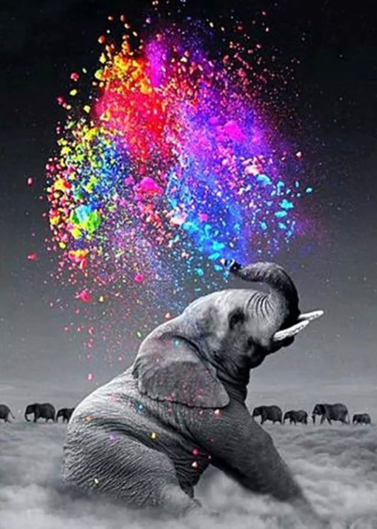 Full Drill 5D Diamond Painting Kit Resin Elephant 30cm x 30cm