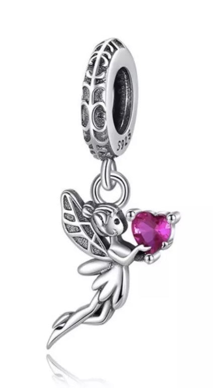 Silver Fairy Tinkerbell Sterling Silver Bracelet Charm