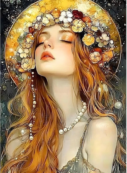 MXJSUA Beautiful Woman Diamond Art Painting Kit for Adults, Full Drill