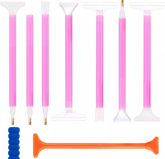 8 Pcs Diamond Painting Pens, Tool Set, Pink,