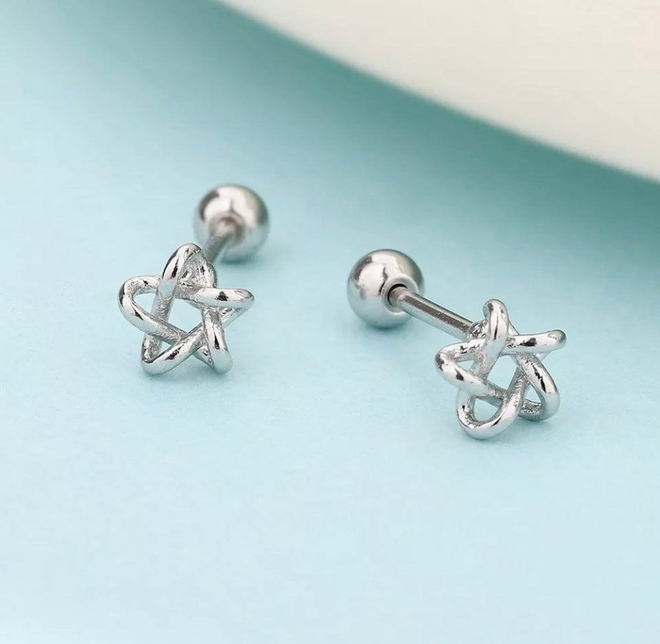 Silver Stars Minimalist Simple Earrings
