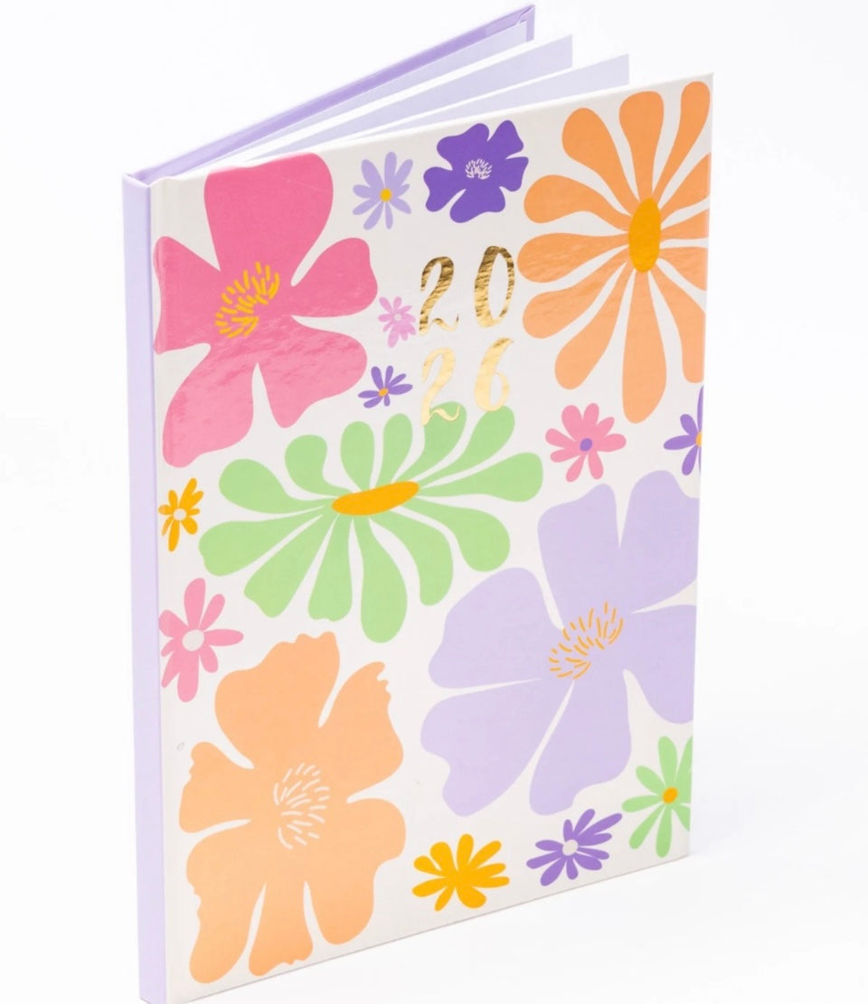 2026 Diary A5 Week to view Diary Full Year Hardback Matisse Flowers