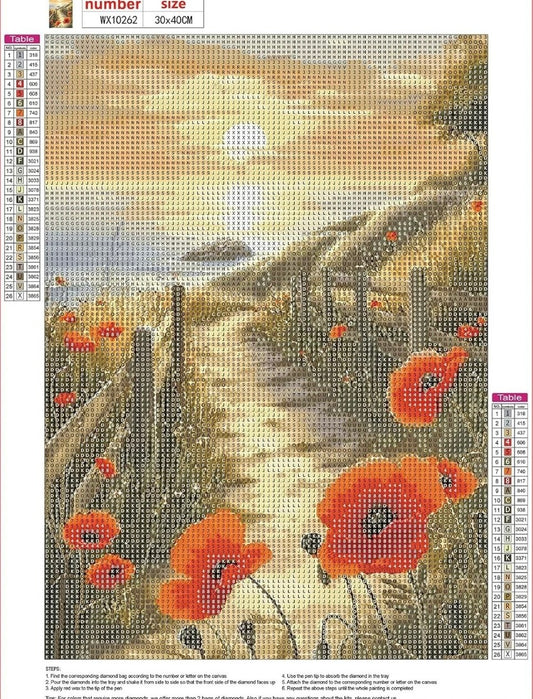 Sea Sunrise 5D Diamond Painting Kit for adults and beginners