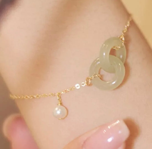 Silver Emerald Pearl Bracelets