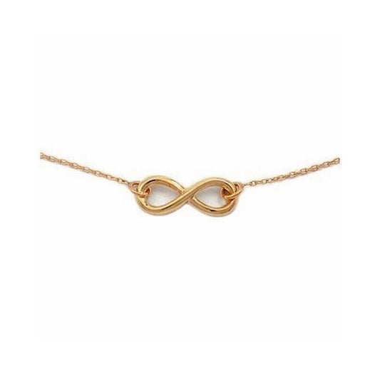 14CT Rosegold Plated onto silver Infinity Necklace Boxed