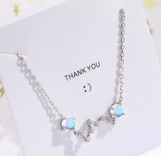 Silver Big Dipper Moonstone Constellation Bracelet
